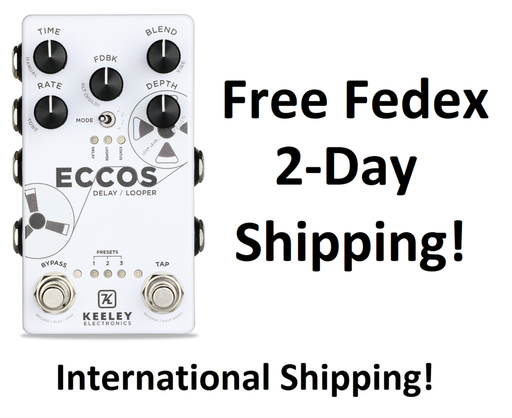 New Keeley Eccos Tape Delay Looper Guitar Effects Pedal
