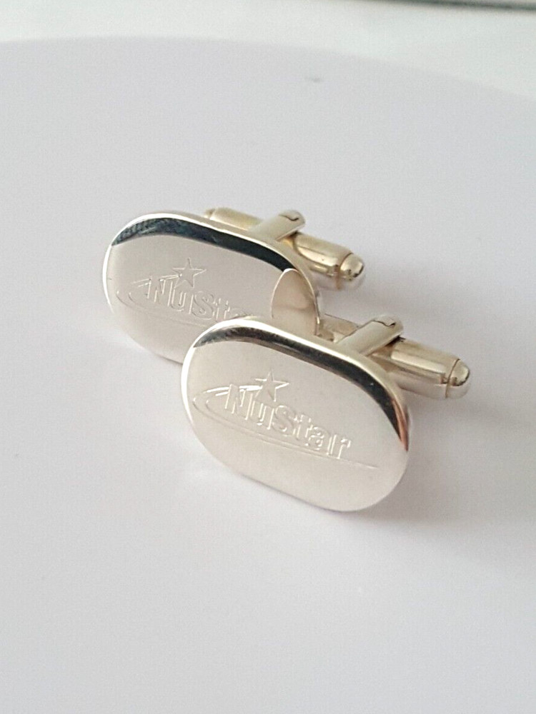 Fabulous Sparkling Solid Nustar Cufflinks 925 Solid Silver 12.80grams #20649