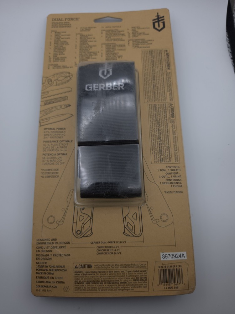 Dual Force Multi-Tool - Black/Silver + sheath 31-003586