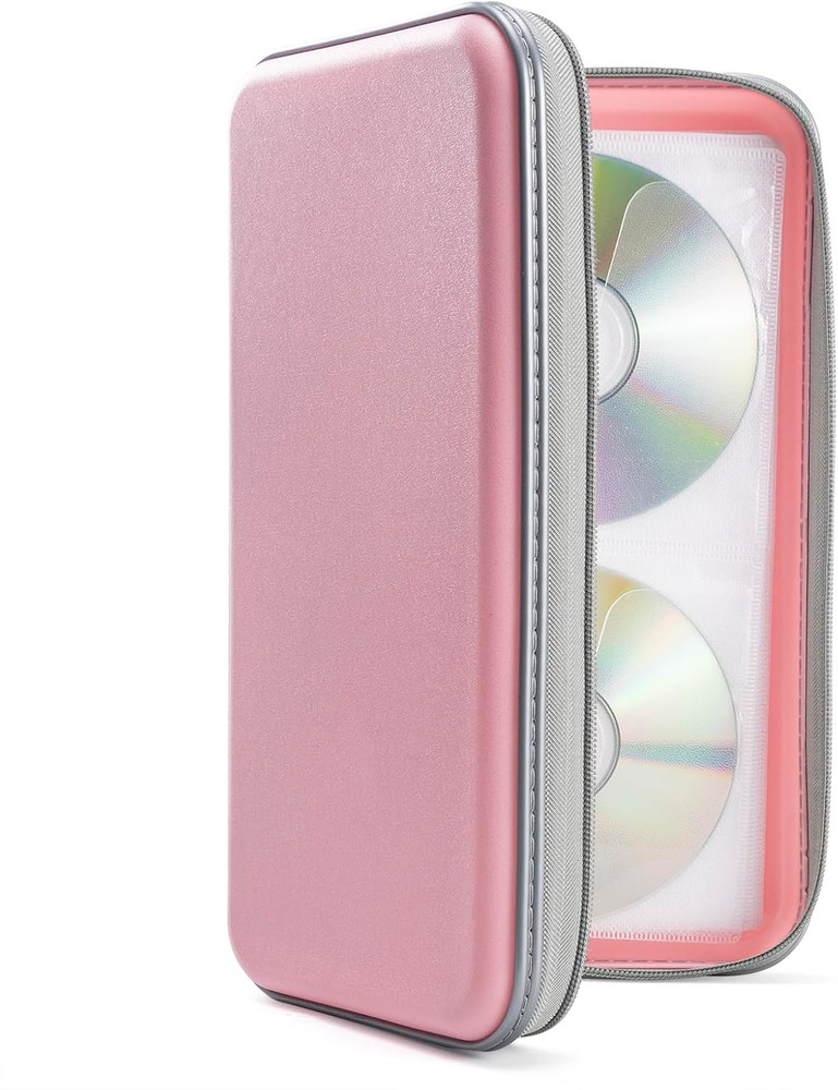 96 Capacity CD Case,Portable DVD Hard Plastic Case Holder CD Organizer Wallet Pr