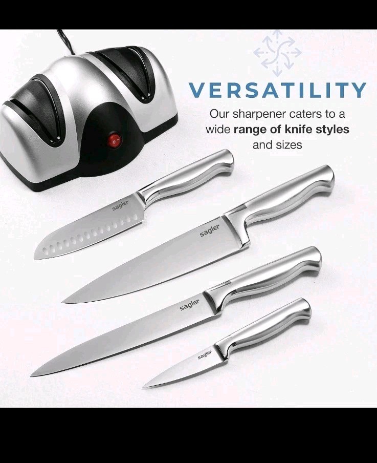 Compact Electric Knife Sharpener for Non-Serrated Blades - Perfect Kitchen
