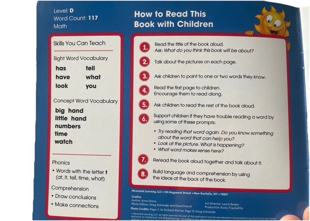 8 Newmark Learning Books: PreK-1st Grade Easy Reader, Slightly used