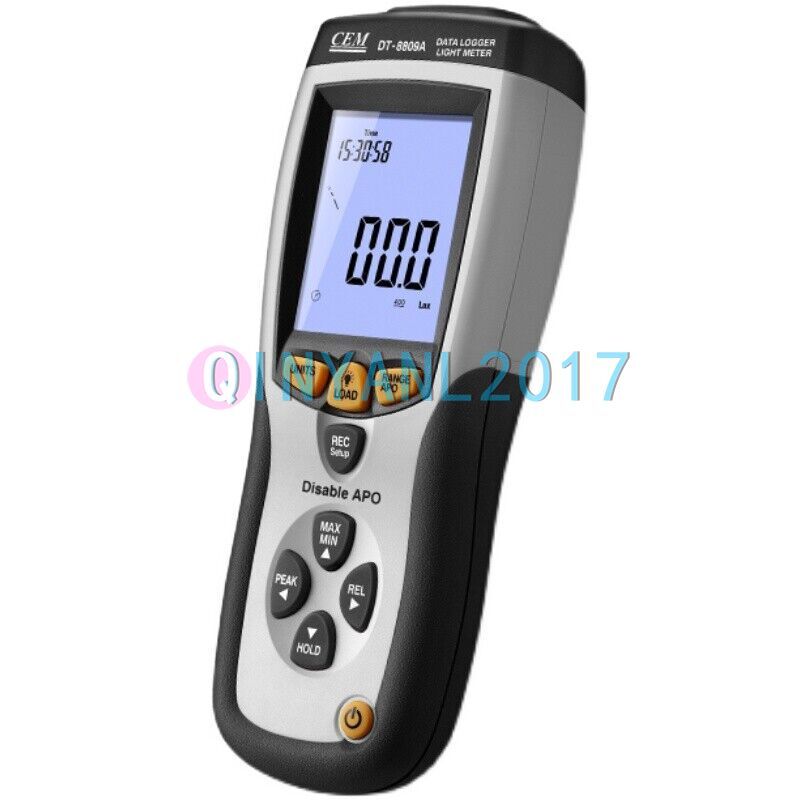 1PCS Handheld Light Meter Range 400,000Lux Data Log 99 USB DT-8809A