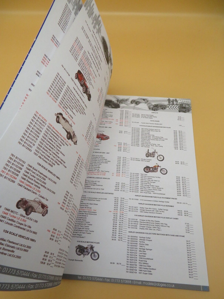 A B Gee 2007 Exclusive Distribution Range Price List Collectables