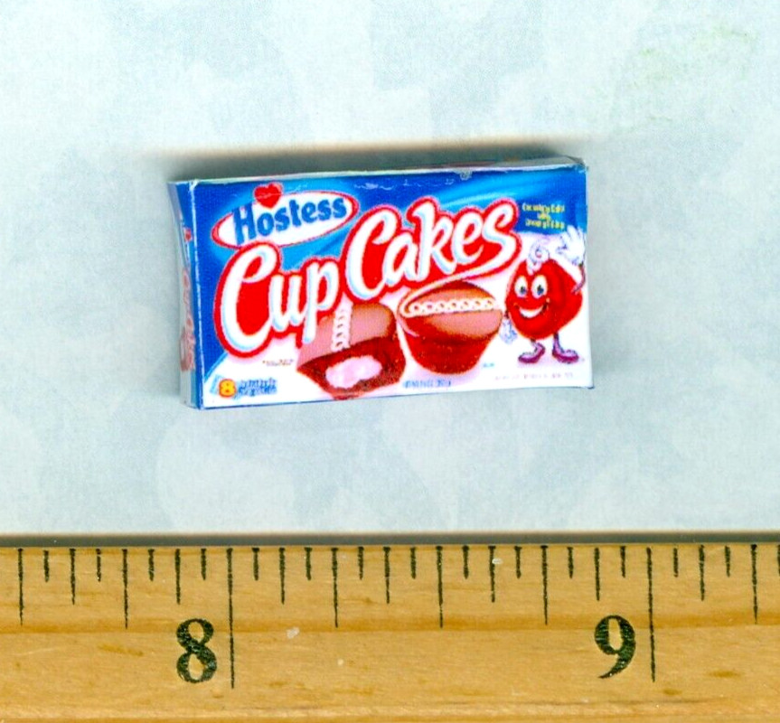 Dollhouse Miniature Chocolate Cup Cakes Box