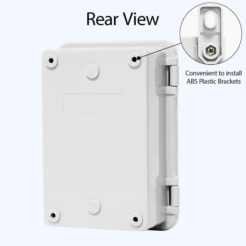 Junction Box, ABS Plastic, IP65 Waterproof Dustproof Universal Electrical Enc...