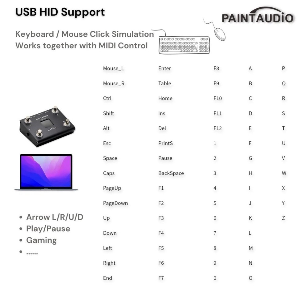 Paint Audio MIDI Captain NANO 4 Foot Controller Multi-Effects Keyboards Synth...