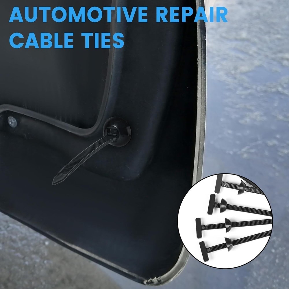 Versatile 100 pcs Nylon Cable Ties - One-Button Fastening for Quick Auto Repairs