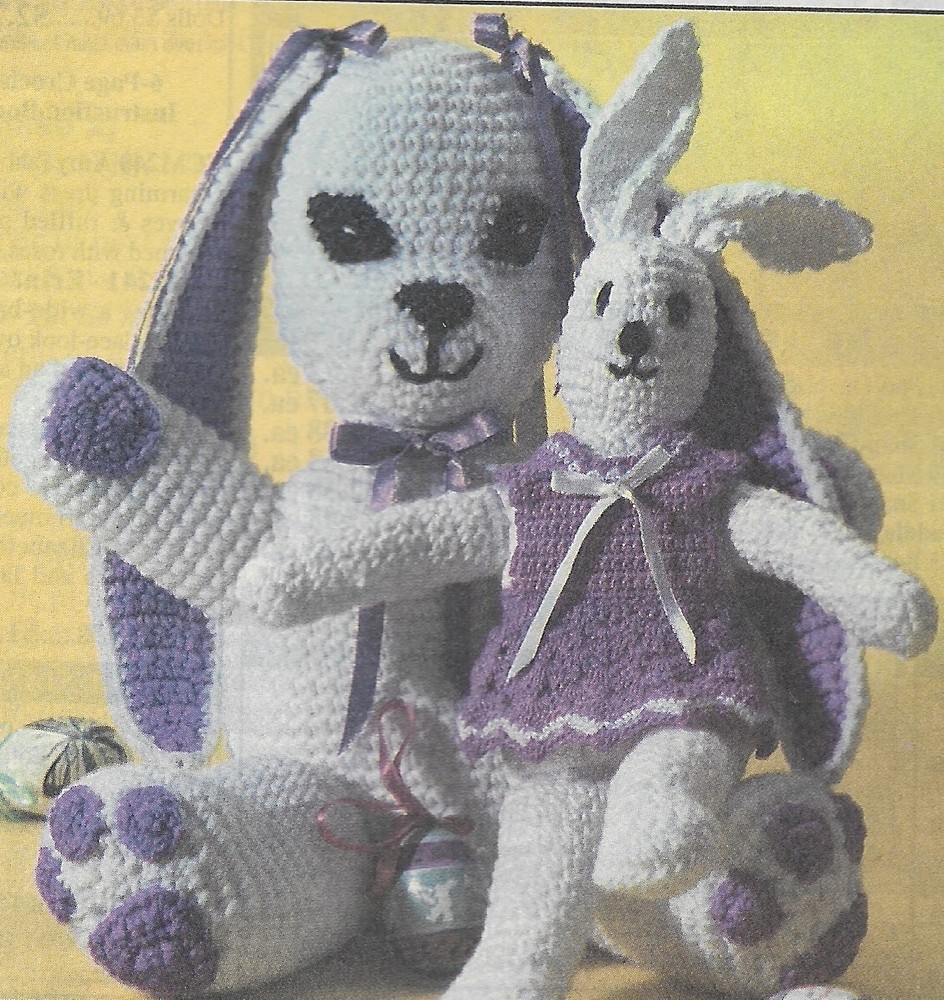 Floppy-Eared Rabbit + White Rabbit Toys crochet pattern instructions