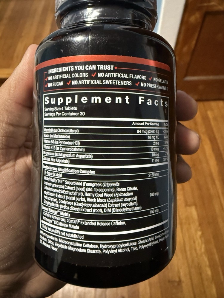 Force Factor Test X180 Boost Dietary Supplement 120 Tablets D-Aspartic Acid