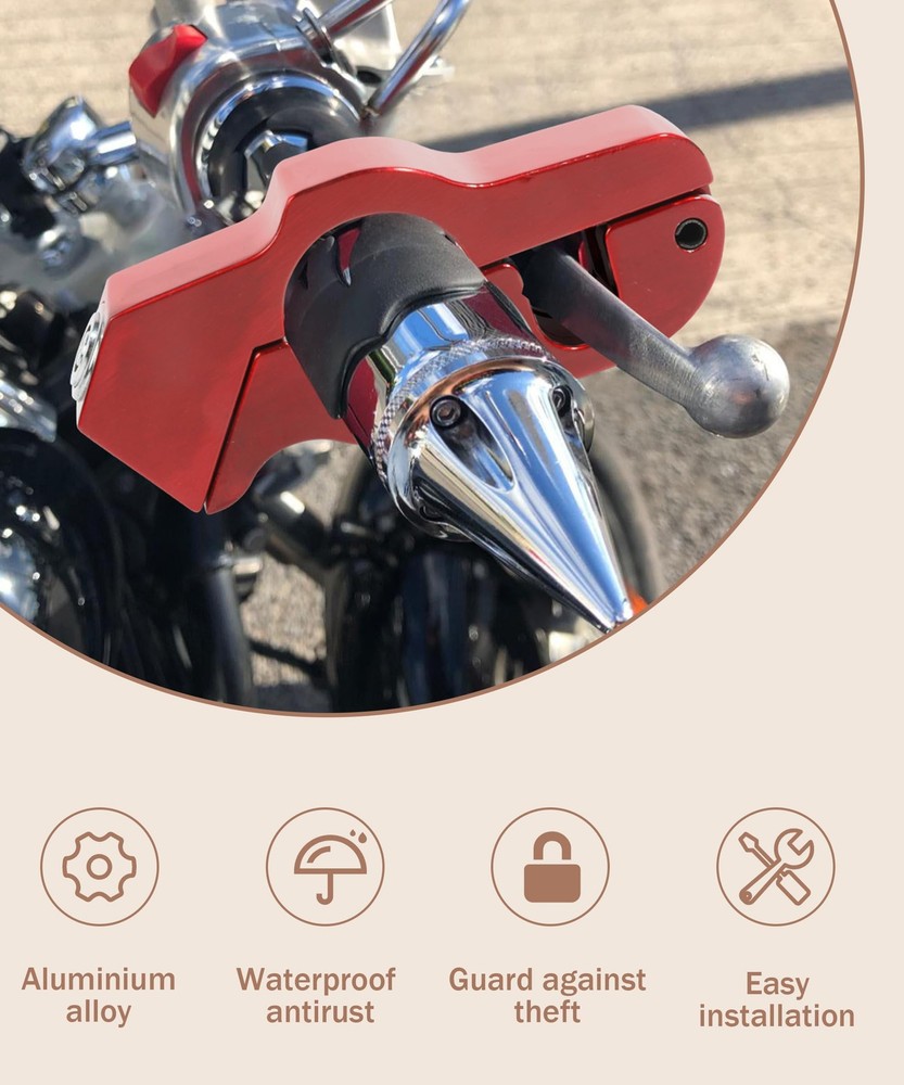 Motorcycle Lock Heavy Duty Antitheft Bike Handlebar Lockcar Accessories Handleba