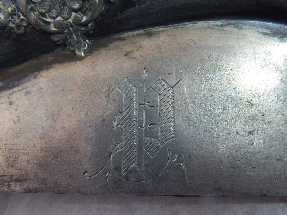 Antique Victorian E.G. Webster & Son Silverplated Crumb Catcher