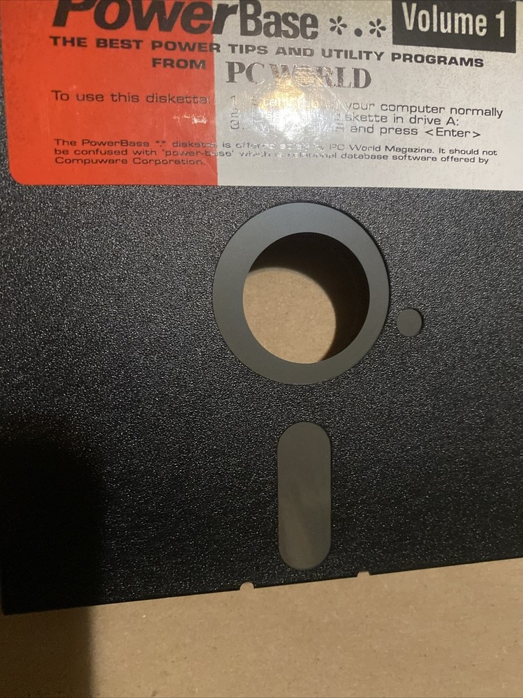 * PC World’s Magazine Volume 1 5.25 Floppy Disk Utility Programs &Tips Powerbase