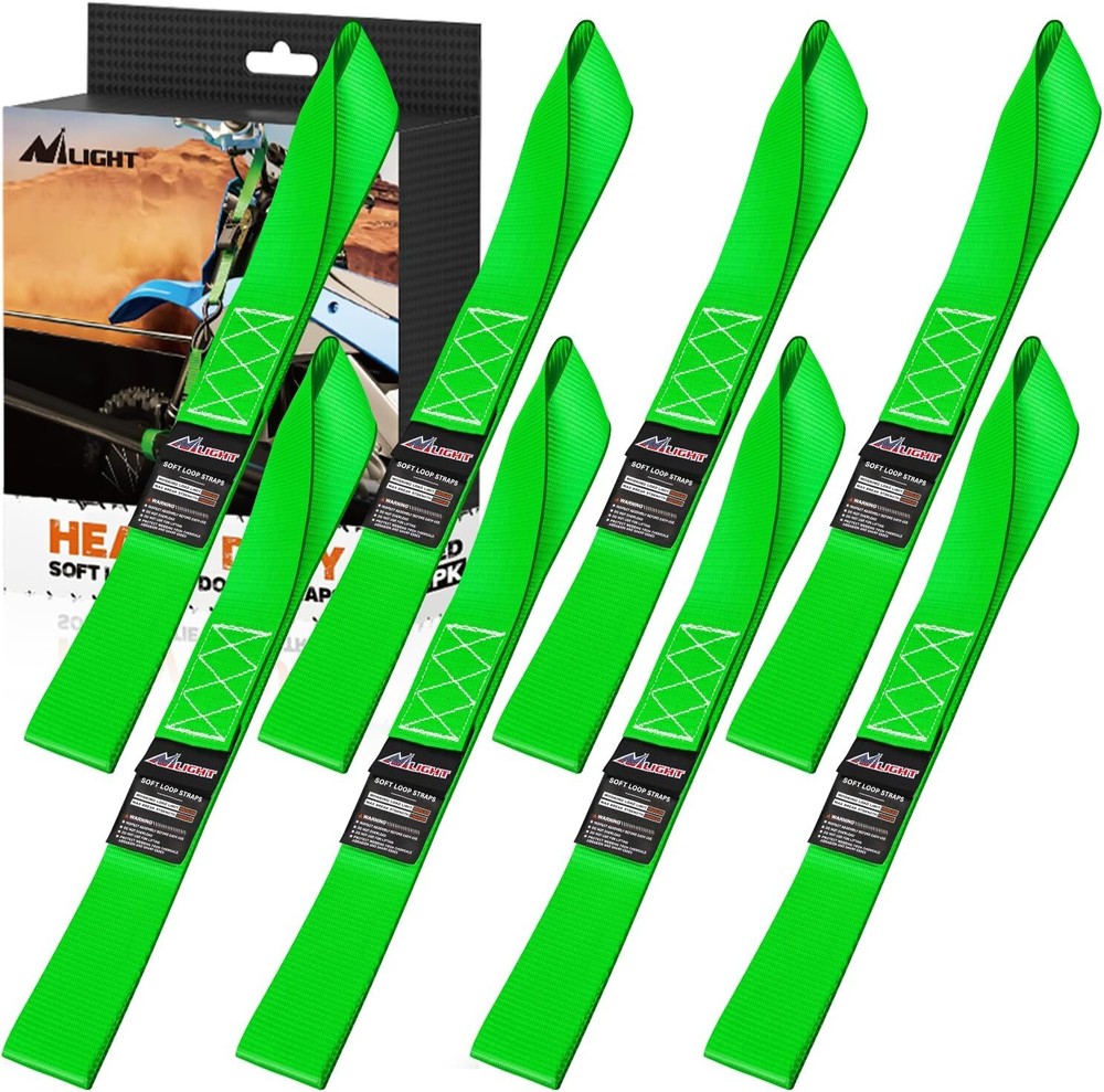 Nilight Soft Loop 1.7????17" Motorcycle Tie Down Straps Orange Red Yellow Green