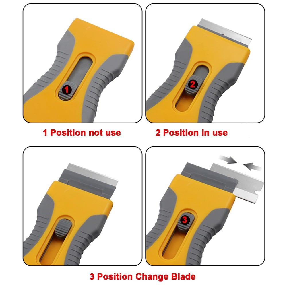 Razor Blade Scraper, Scraper Tool with 2 Pack Scrapers 20PCS Plastic Blades...