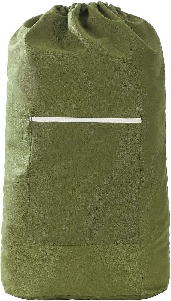 Canvas Laundry bag, Washable Laundry backpack, Adjustable Straps, Large Front