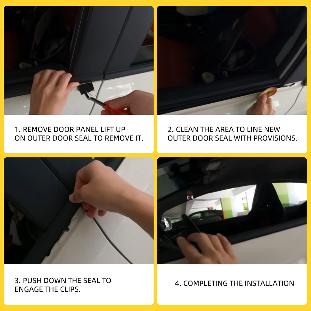 Set of 4Pcs Outer Belt Weatherstrip For 2009-2021 Ram 1500 2500 3500 4500 5500