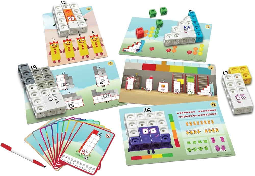 MathLink Cubes Numberblocks 11-20 Activity Set, 30 Preschool Learning Activit...