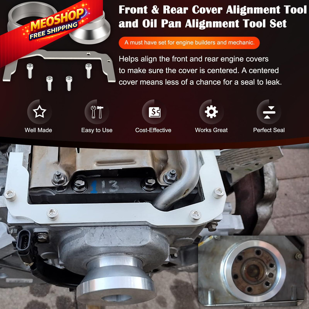 Front and Rear Cover Billet Alignment Tool & Oil Pan