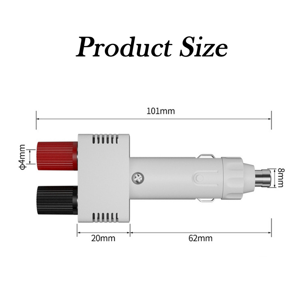 1pc 12V Car Auto Cigarette Lighter Socket Plug With Binding Posts And 10A Fuse