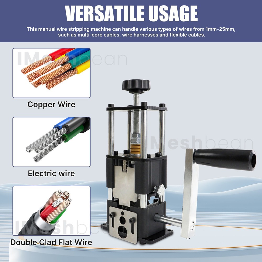 Electric & Manual Wire Stripping Machine Cable Cutter Copper Peeling Stripper US