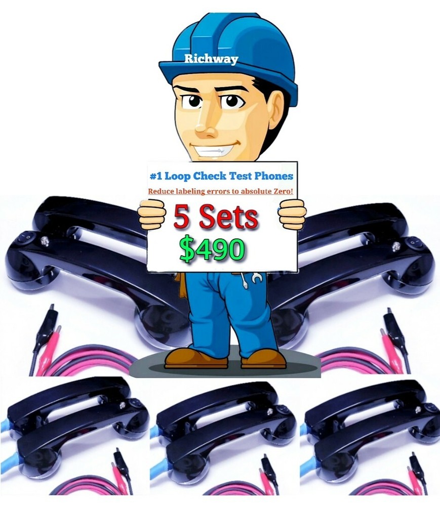 Loop Check Phone Set Continuity, Continuity Test Phones - 5 SETS WHOLESALE