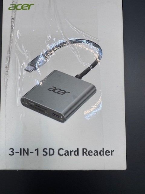 Acer SD 4.0 Card Reader, UHS-II Micro Reader USB C, Dual Slot Type C Grey
