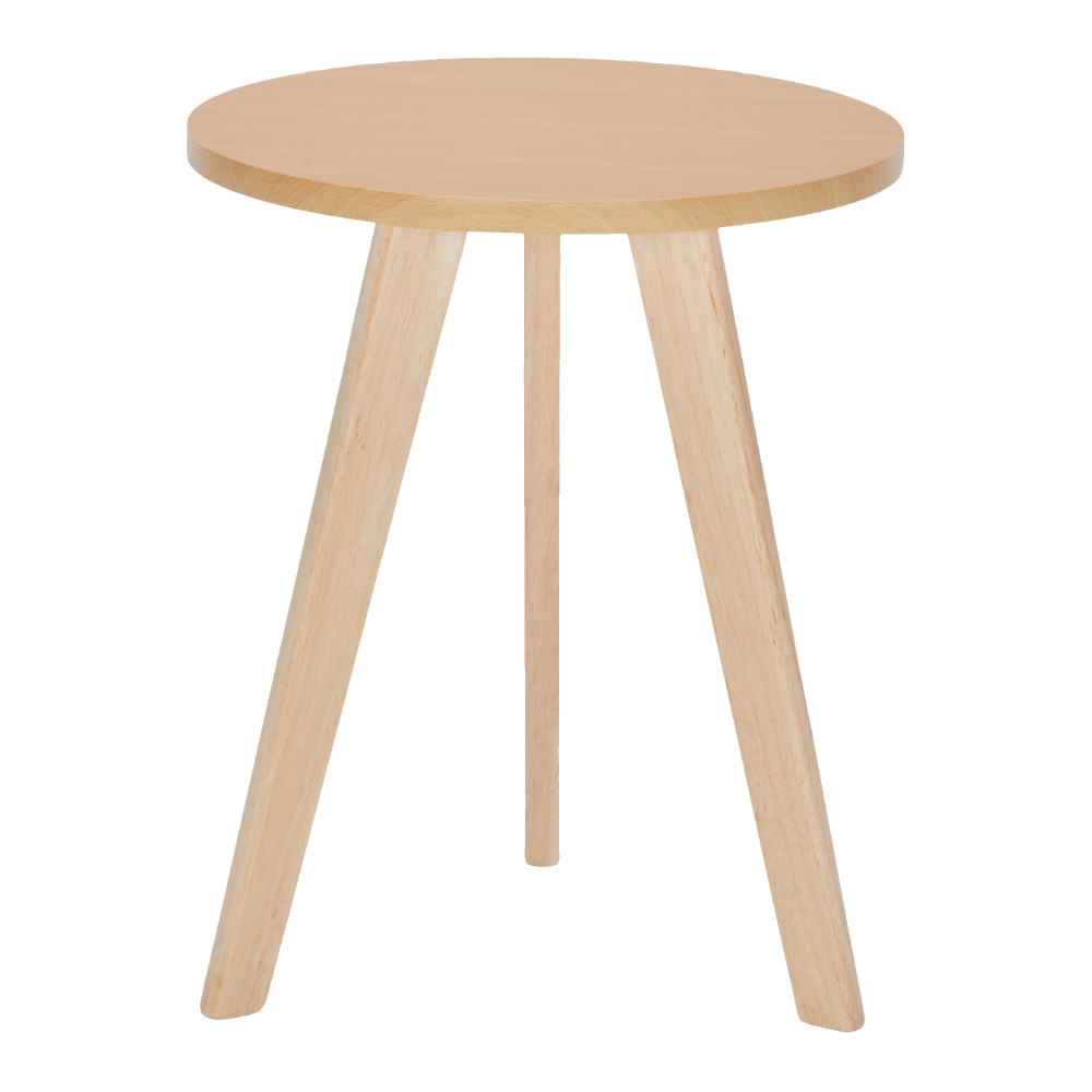 Modern Accent Table Solid Wood Frame MDF Top Natural Wood Compact Side End Table