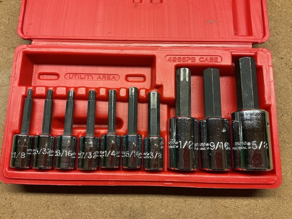 Proto Allen Socket 10 Pc Set 1/8” - 5/8”