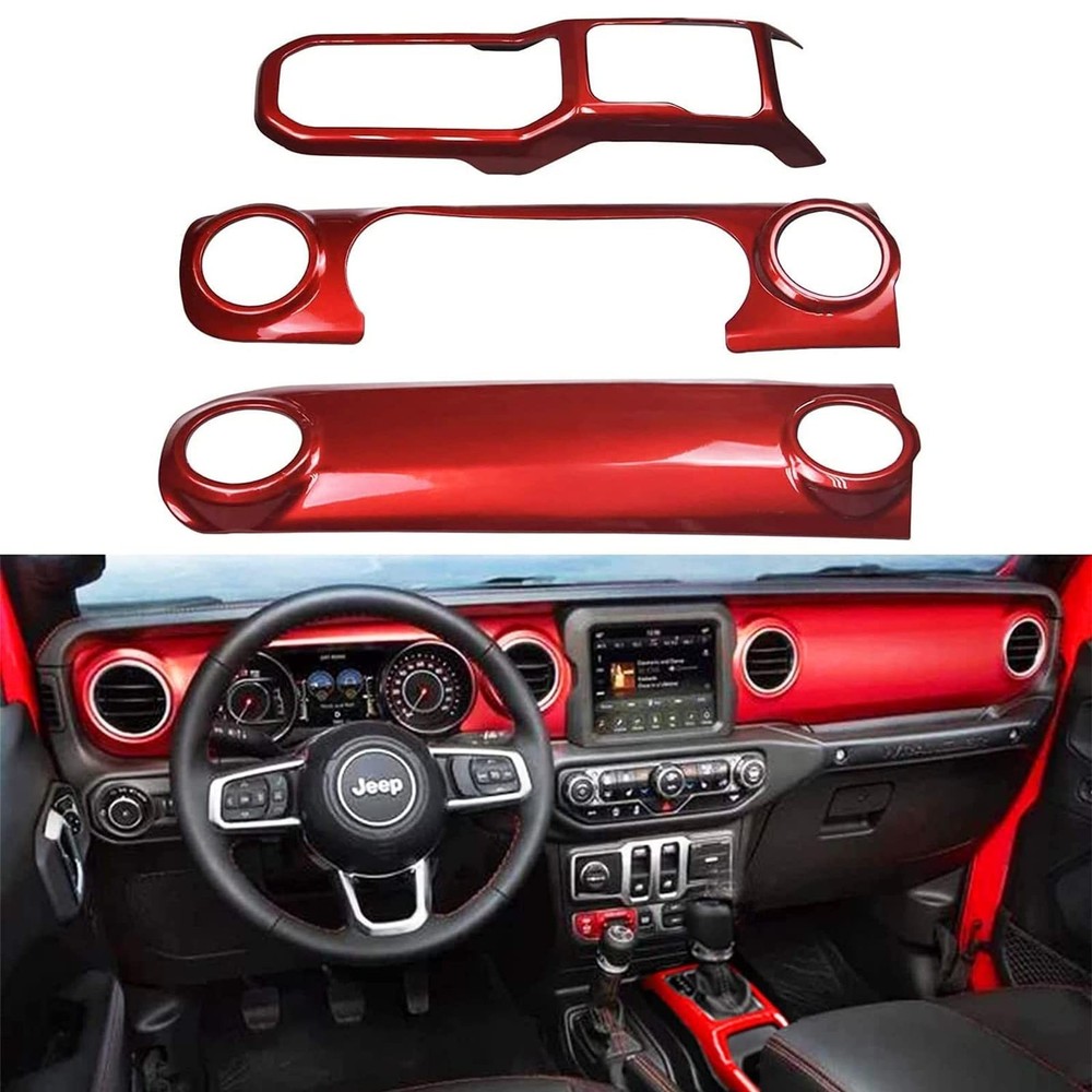 Bolaxin ABS Center Console Panel Dashboard Cover Compatible with Jeep Wrangle...