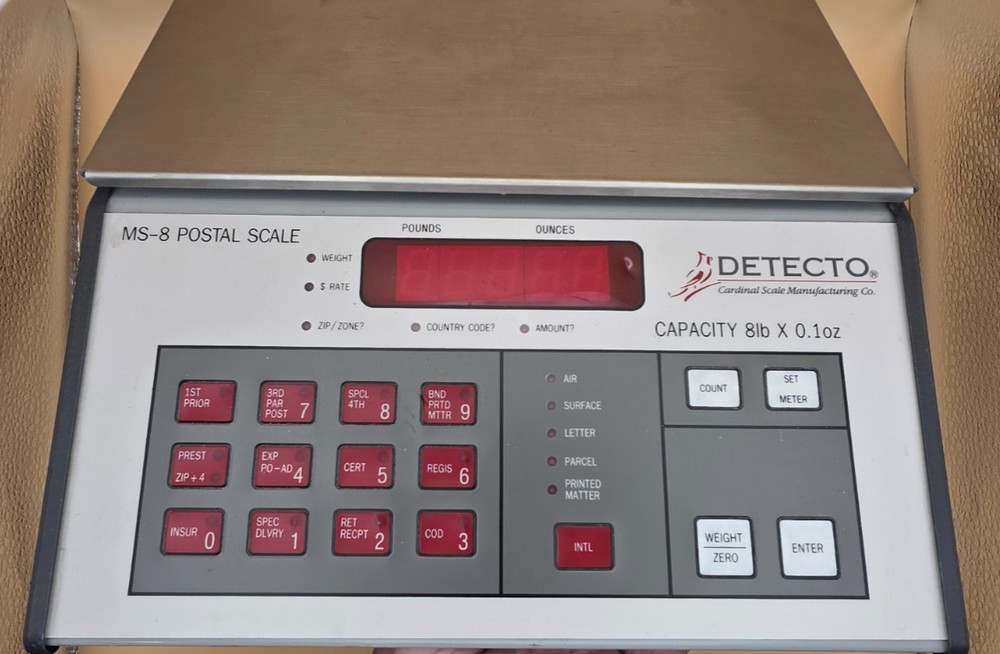 Detecto MS-8 Electronic Postal Scale 8Lb x 0.1oz