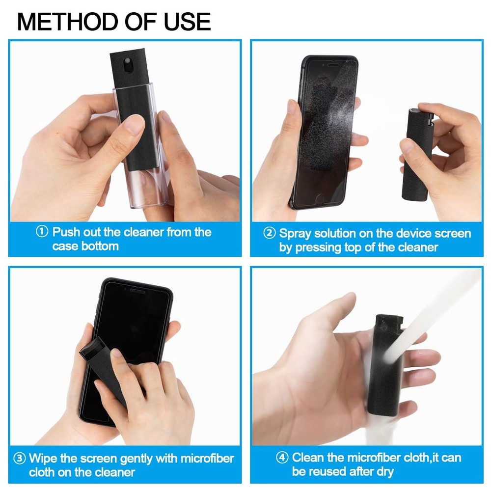 walrfid Screen Cleaner Touchscreen Mist Spray, Cleaning Safety Black