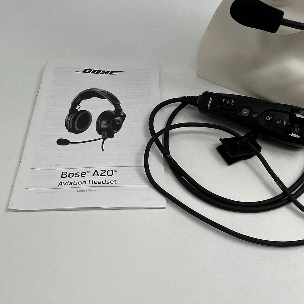 Bose A20 ANR Aviation Headset Single Lemo 6 Pin Plug With Bluetooth