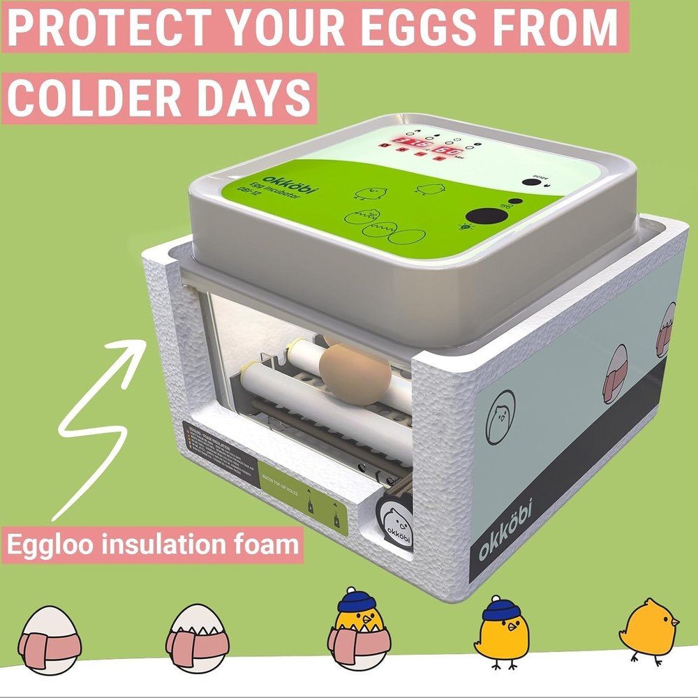 12 Eggs Incubator with Automatic Egg Turning and Humidity Control - New