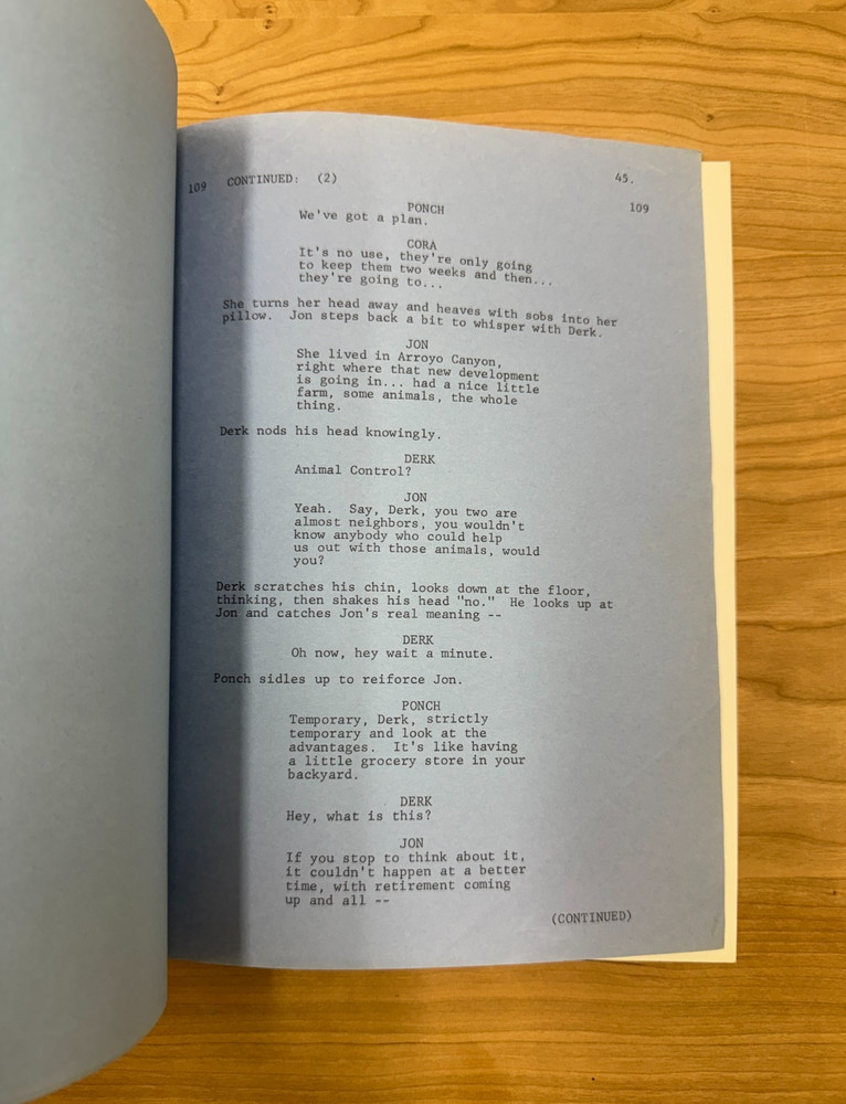 CHiPS Original Production used TV Script WITH NOTES "The Matchmakers" MGM