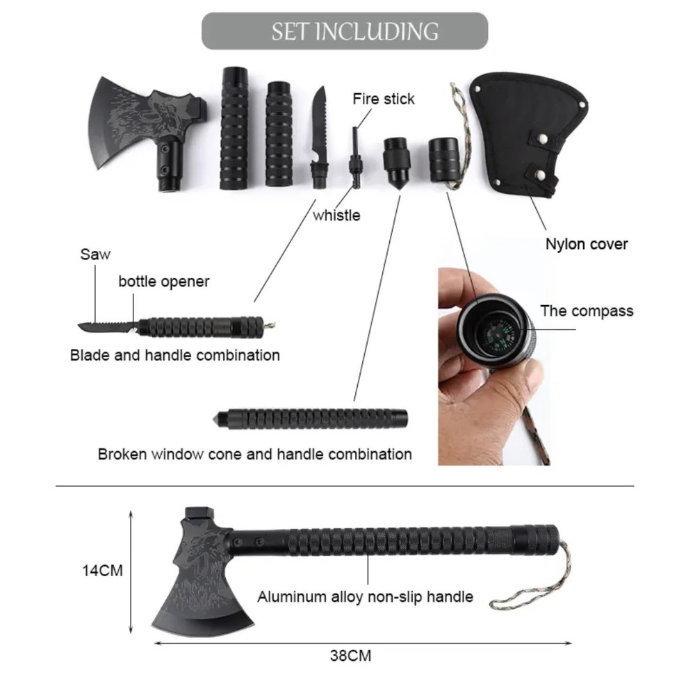 Wolf Tactical Survival Axe – Rugged Outdoor Tool | PrepPro