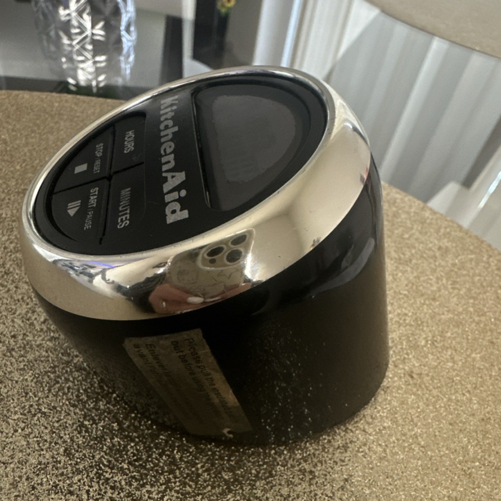 KitchenAid Digital Timer Large Display Count Up Black Silver Large Buttons