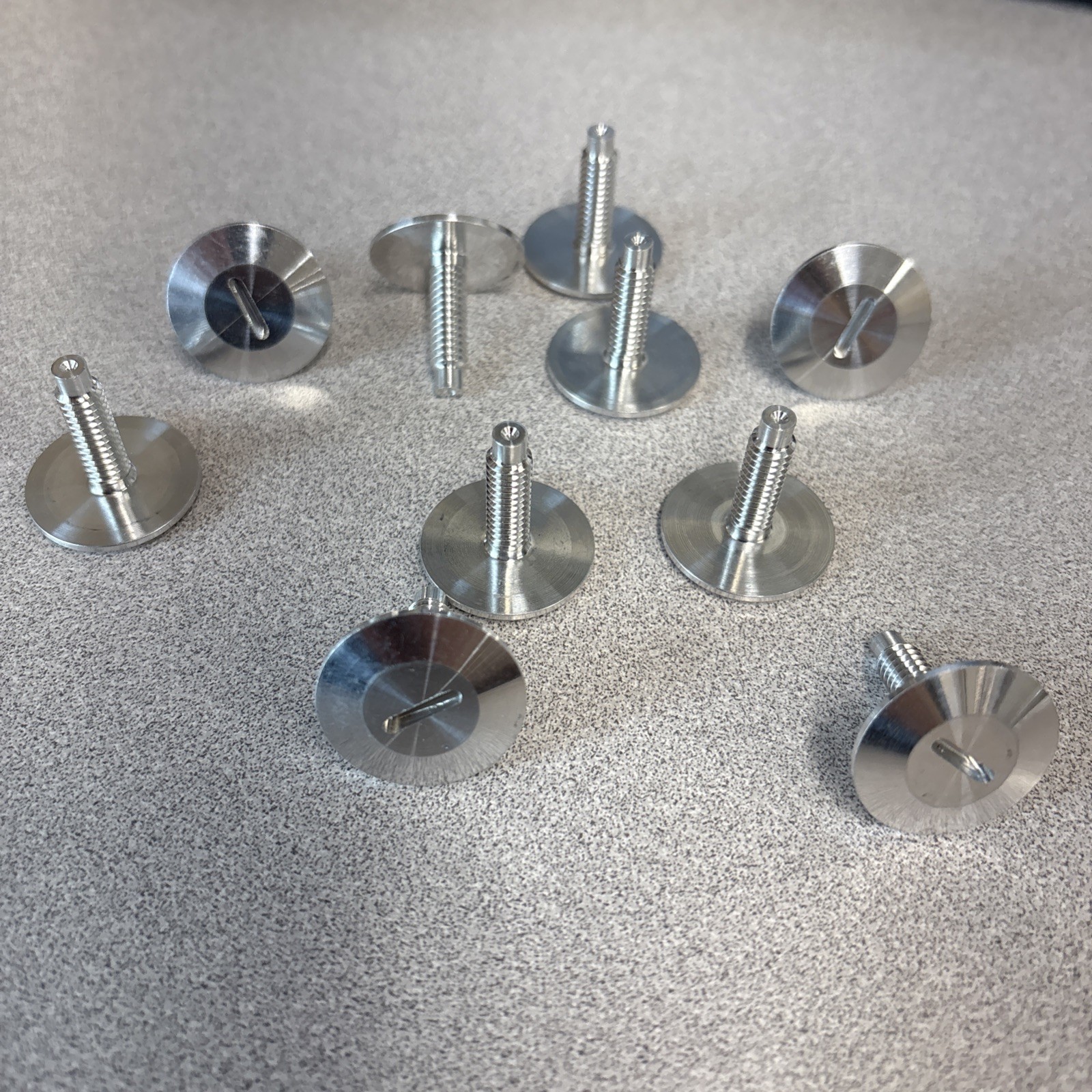 Body Bolt- MILL Aluminum Plunge Slotted Head- 1/4"-20 x 3/4"- Lot of 10