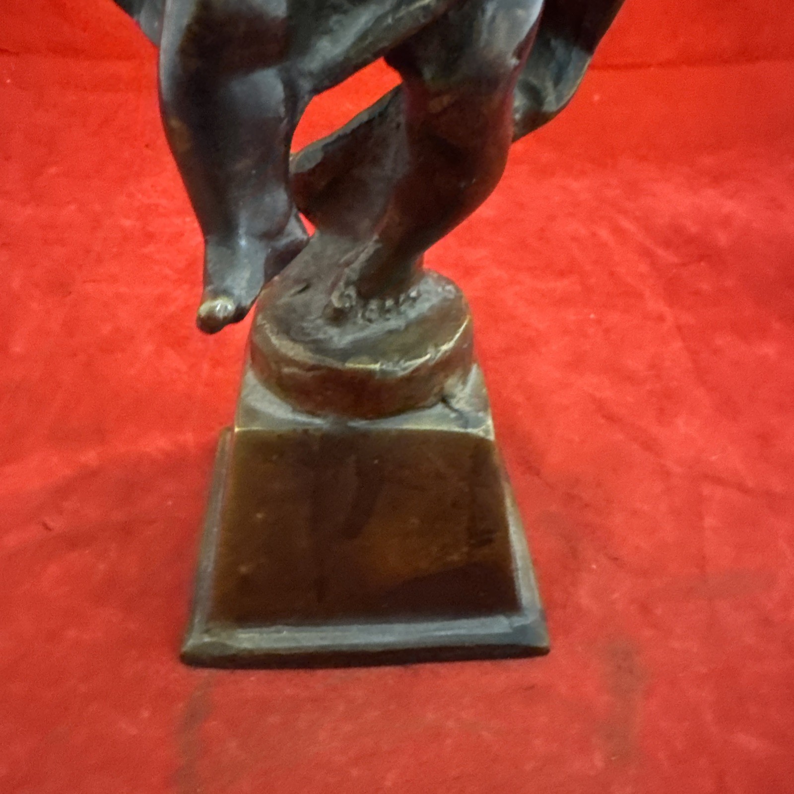 Bronze Cherub Angel Boy Playing Violin 12.5” Tall Heavy