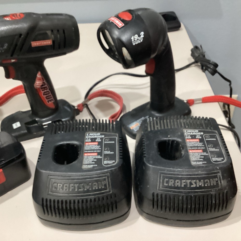 Craftsman Power Tools, untested includes,2 drills,light,2 batteries,2 chargers