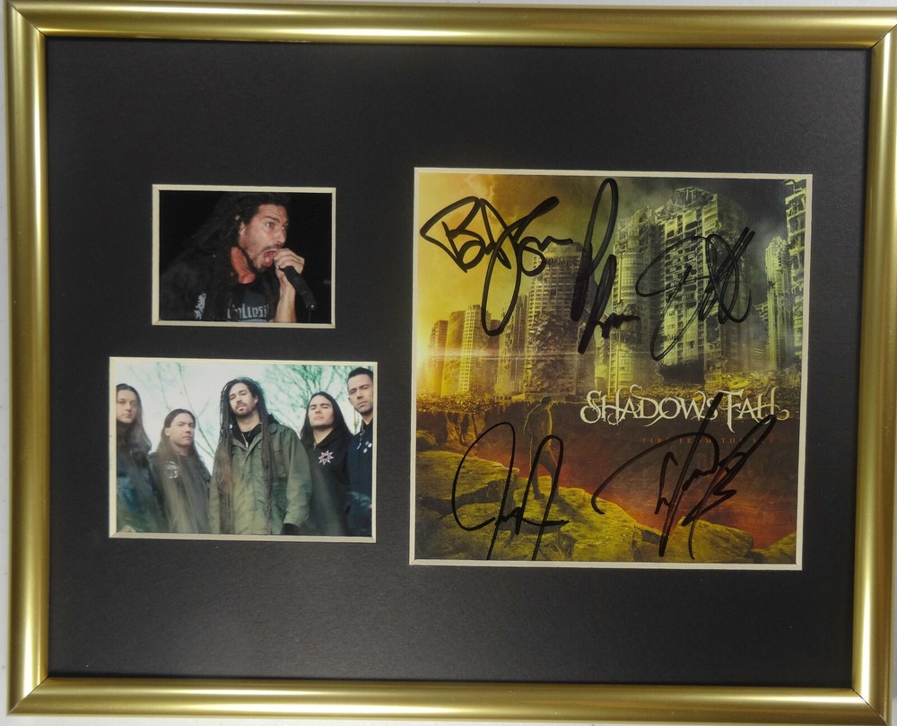 SIGNED SHADOWS FALL AUTOGRAPHED CD FRAMED DISPLAY CERTIFIED JSA COA # JJ57513