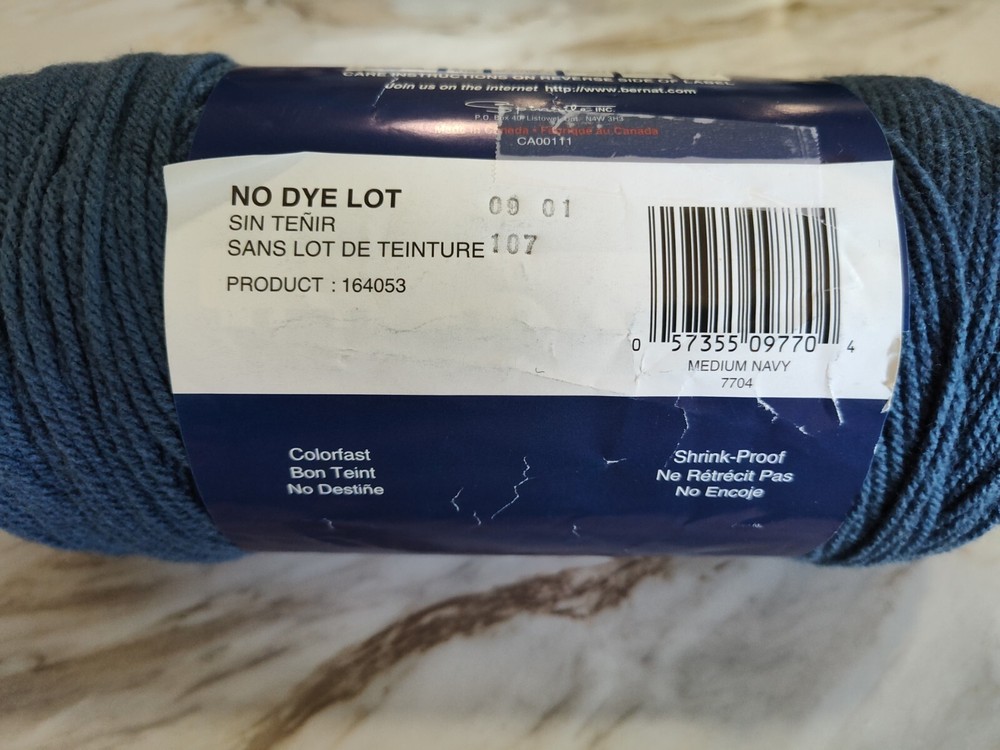 Bernat Super Value 8 oz 4 Ply Solid Yarn-Medium Navy 164053- 7704