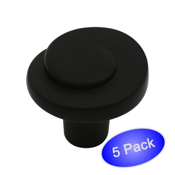 *5 Pack*  Cosmas Cabinet Hardware Flat / Matte Black Knobs #775FB