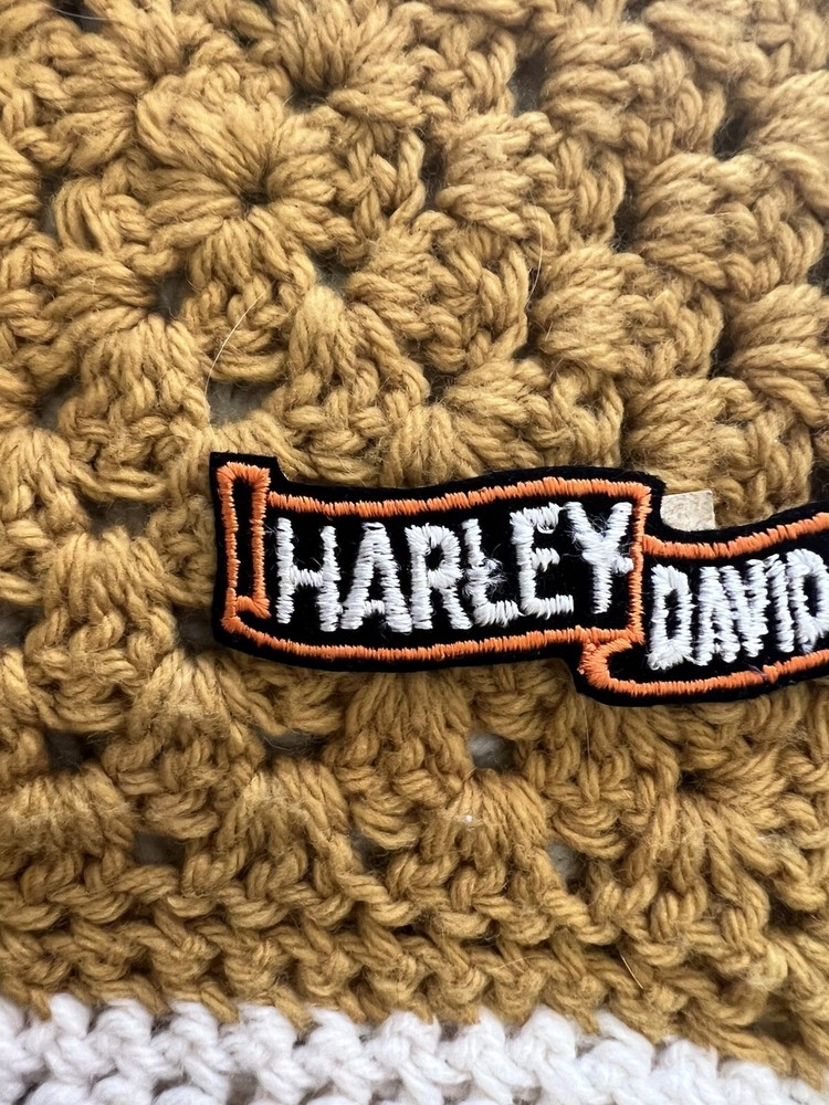 Harley Davidson Waving Banner Patch Small Motorcycle Grunge