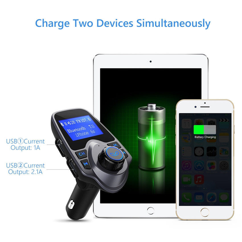 Bluetooth 4.0 Wireless FM Transmitter for iPhone7 6S Samsung Galaxy S8+S7 LG V20