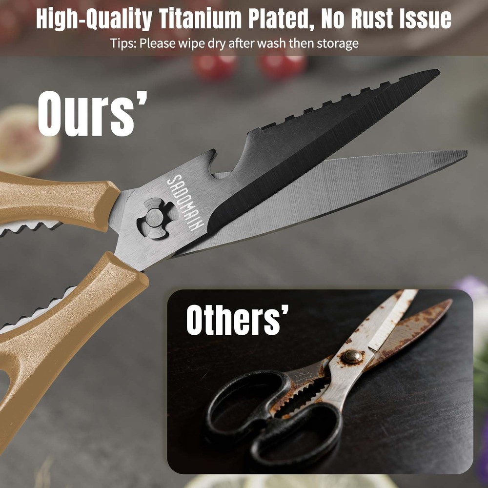 Kitchen Scissors All Purpose, Extra Sharp Kitchen Shears with Sharpener & She...