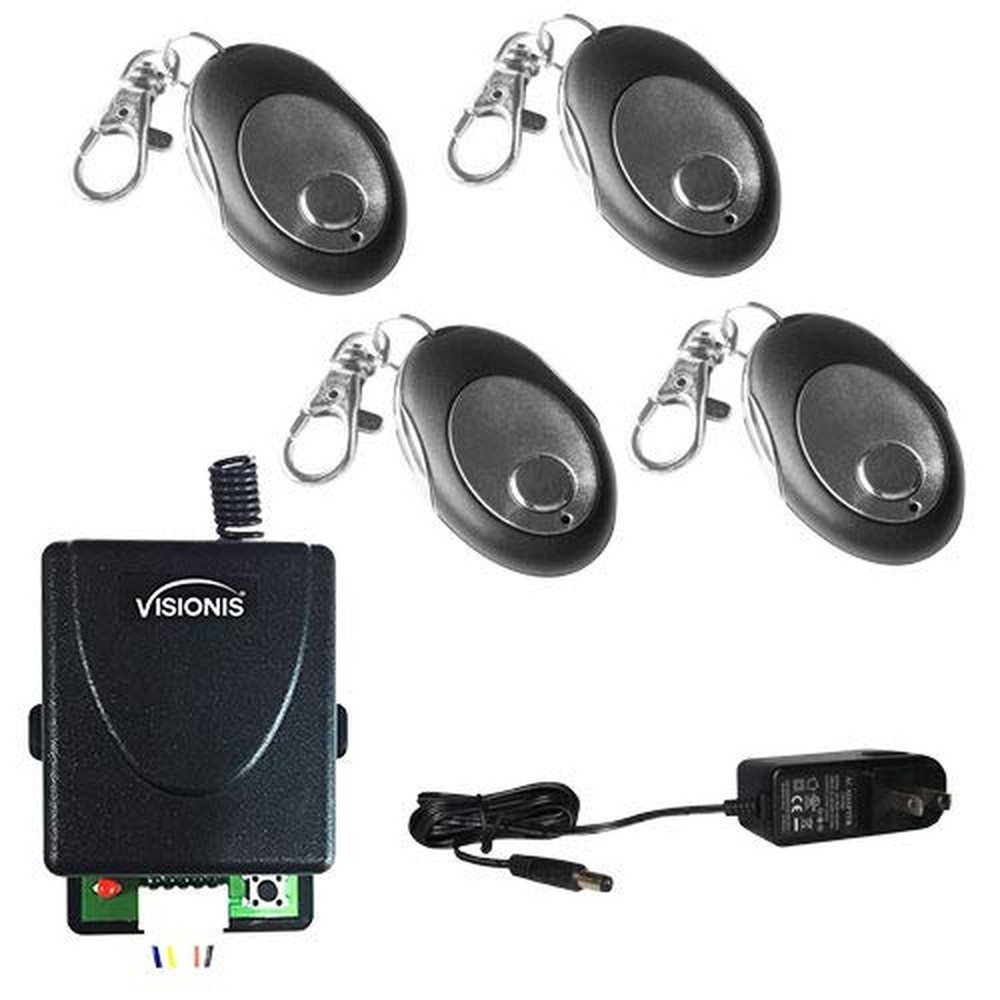 Visionis FPC-5229 RF 12V 1CH Wireless Receiver with 4 Remote Control Transmit...