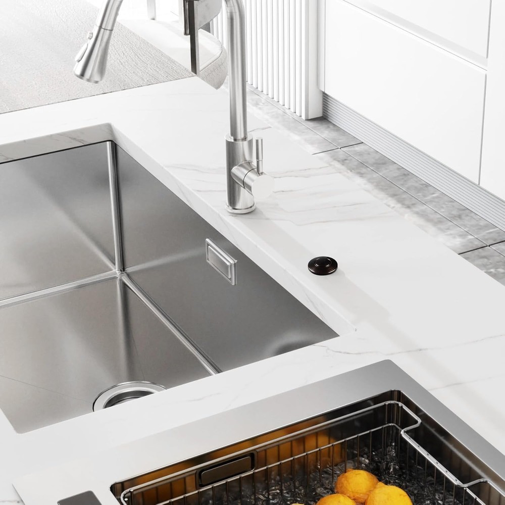 Elegant Long/3.5" Garbage Disposal Air Switch - Easy Installation, Certified