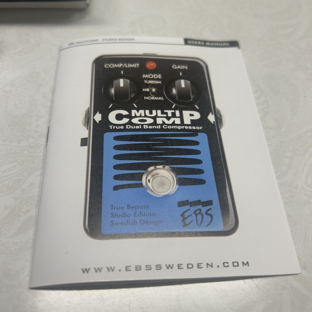 EBS Multicomp True Dual Band Compressor Effect Pedal- New!