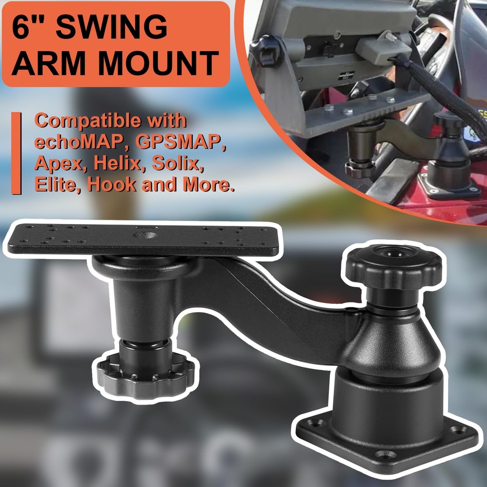 for RAM-109HU Horizontal 6" Swing Arm Mount for Fishfinders & Chartplotters